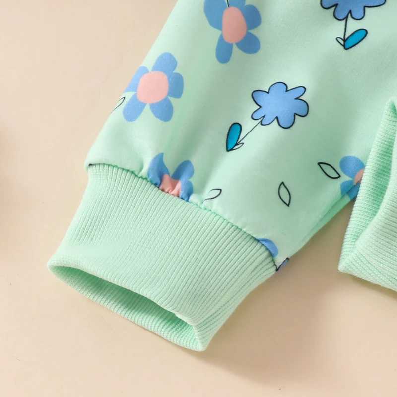 Clothing Sets 2024-06-03 Lioraitiin Little Girls 2PCS Fall Sets Long Sleeve O Neck Floral Print Tops Elastic Band Pants