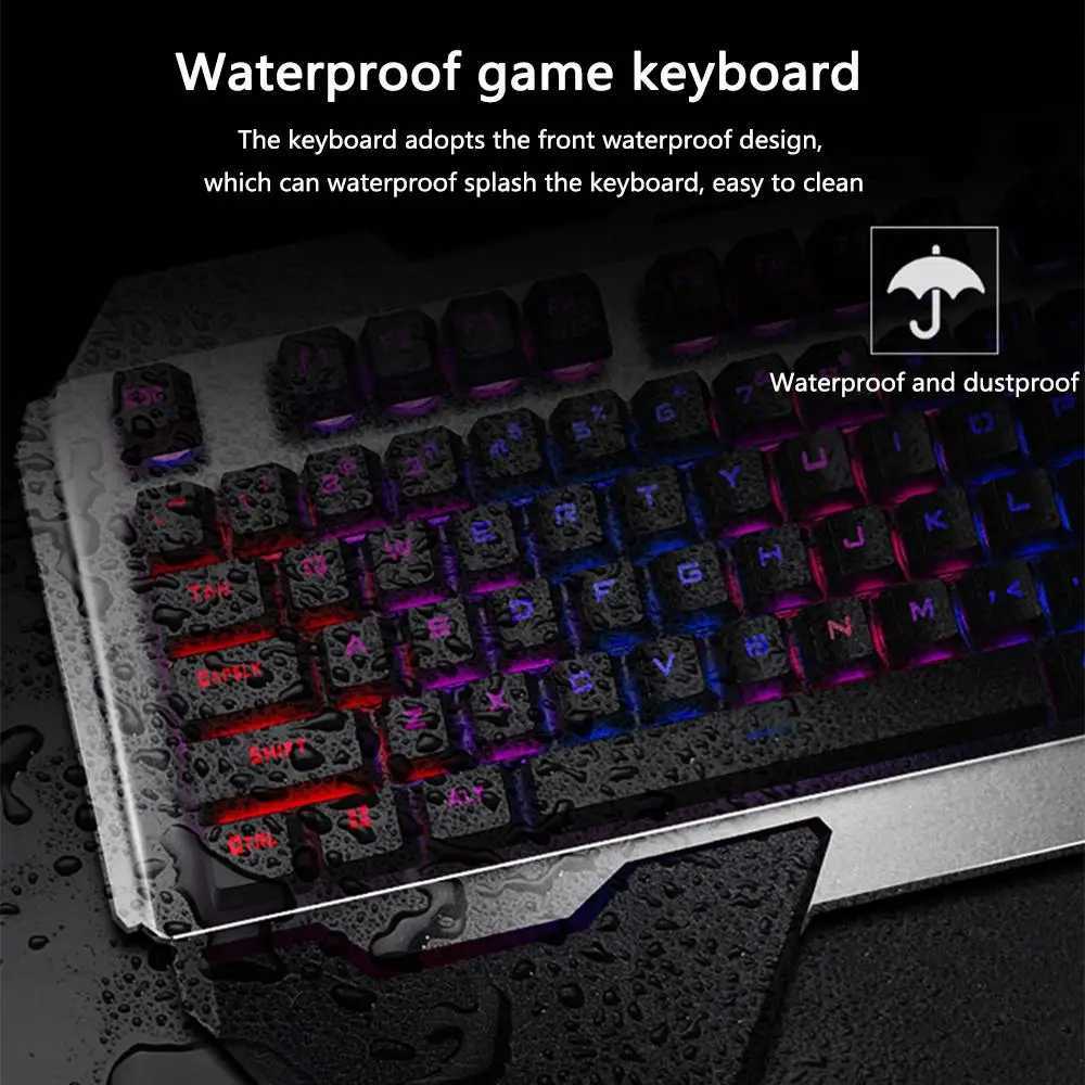 K680 Wireless Gaming Keyboard Mouse Rgb Backlit Metal Panel Rechargeable Gamer Mouse Waterproof Keyboard SetM240715
