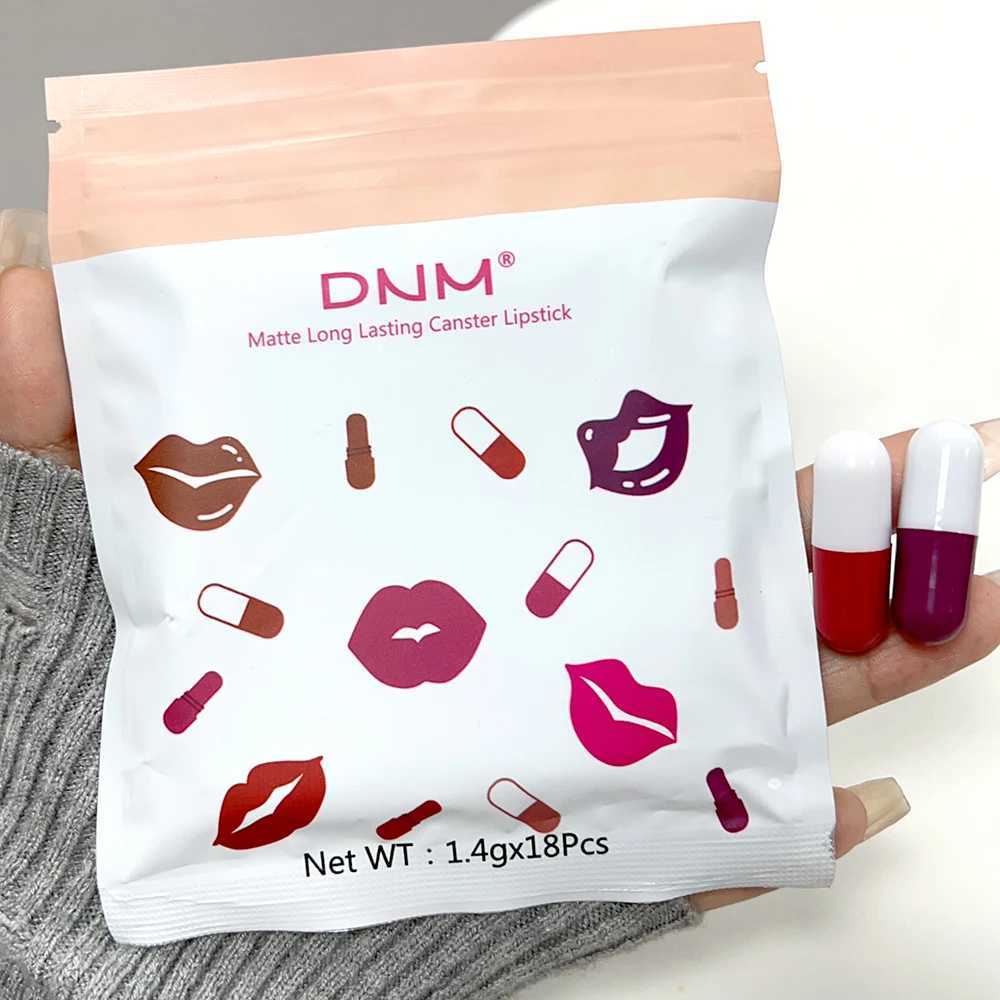 18-color Capsule Lipstick Set Waterproof Non-stick Cup Solid Lip Gloss Mini Long Lasting Matte Nude Lipstick Women Lips Makeup zxx240715