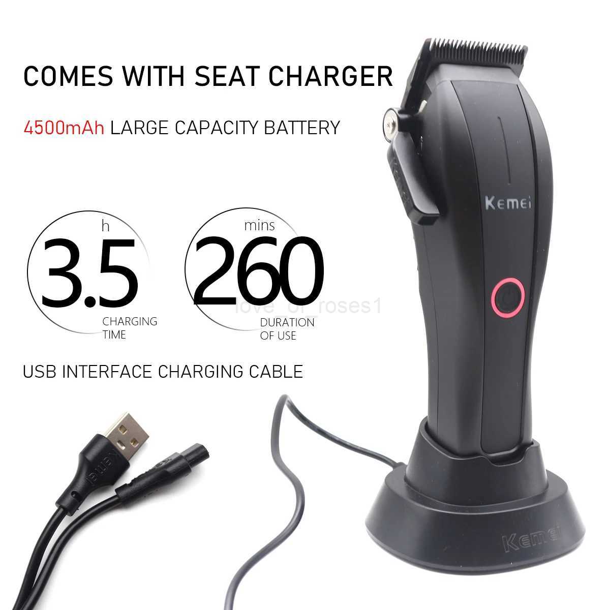 Kemei KM-2286 KM-2295 Professional Hair Cutting Machine Kit for Men DLC Hair Trimmer Machine USB Base Charger Hair ClipperM240715