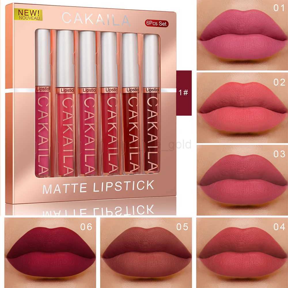 6-pack lip gloss set long-lasting non stick cup liquid lipstick velvet matte lip gloss zxx240715