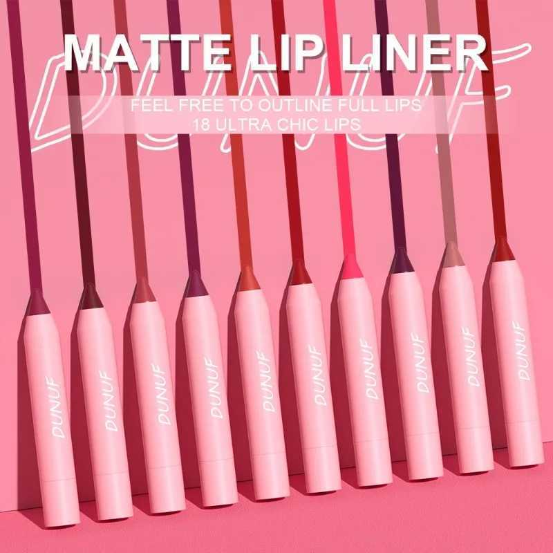18 Colors Matte Lipstick Pen Soft Silky Velvet Lip Liner Pencil Sexy Full Color Lip Crayon Waterproof Lasting Beauty Maquillaje zxx240715