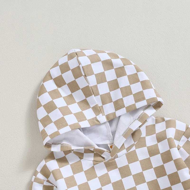 Clothing Sets Toddler Baby Boys Autumn Clothing Set Long Sleeve Hooded Plaid Tracksuit Hoodie with Elastic Waist Sweatpants Infant Clothes