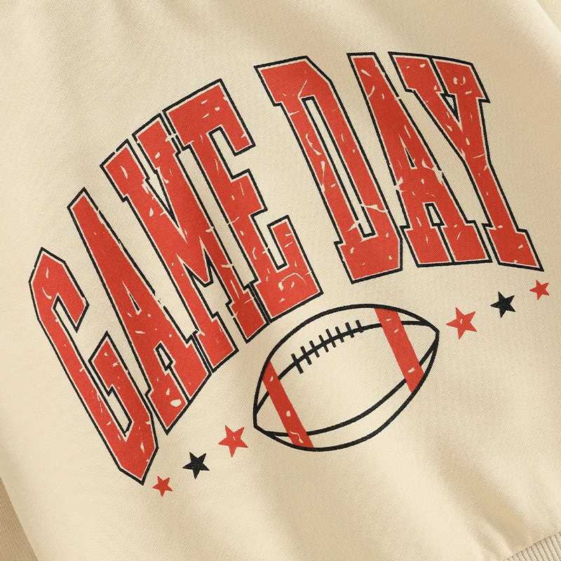 Clothing Sets 2023-09-14 Lioraitiin 0-3Y Toddler Boys Clothes Sets Long Sleeve Letter Rugby Print Sweatshirt and Drstring Pants Sets 2PCS