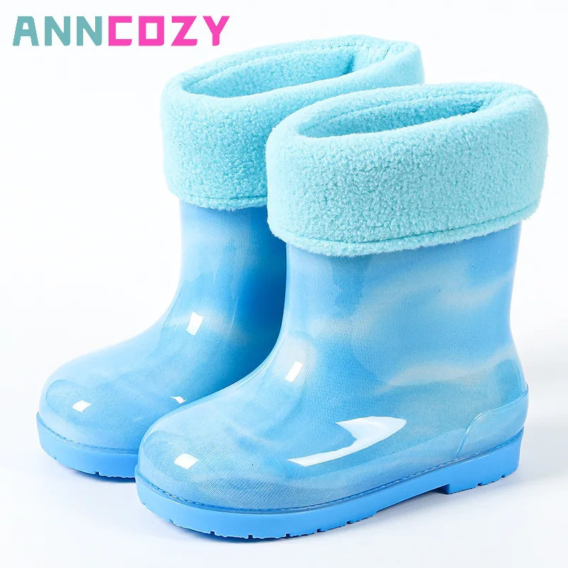 Rainbow Children Water Shoes Rain Boots PVC Kids Rubber Boots Fashion Cute Baby Girls Waterproof Boys Water Boots Infant 240711