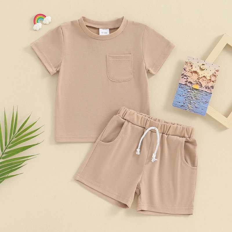 Clothing Sets 2023-12-26 Lioraitiin Toddler Baby Boy Girl Summer Outfits Cotton Short Sleeve Solid T-shirt Top Casual Shorts Spring Clothes