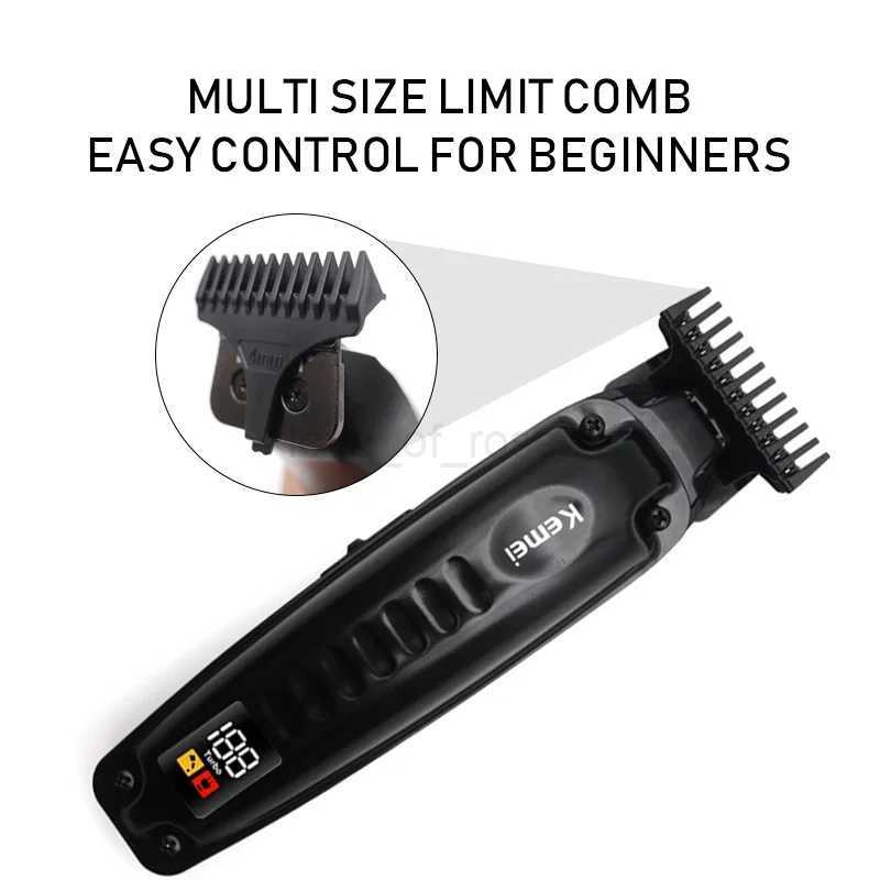 Kemei KM-1578 Mens Haircut Machine USB Charging Hair Cutting Machine Professional Hair Clipper LCD Display Hair Trimmer MachineM240715