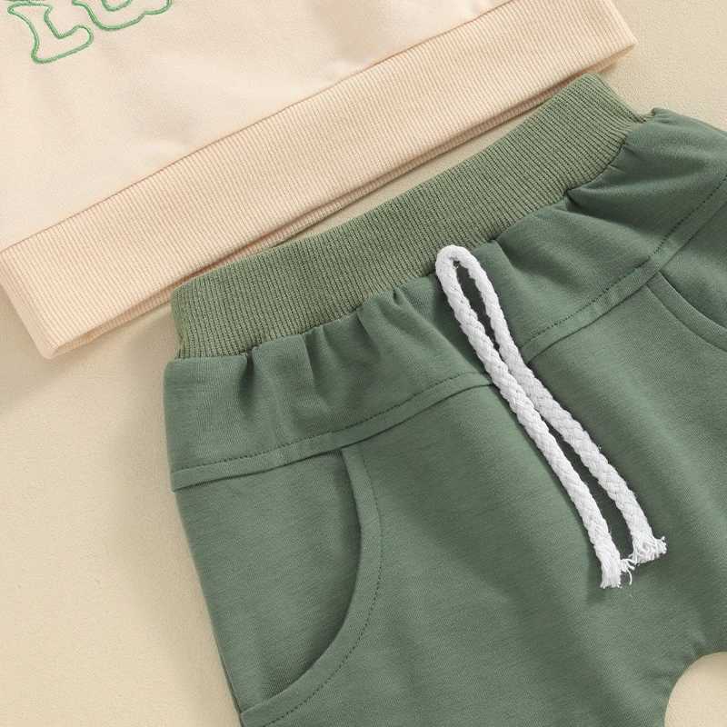 Clothing Sets Toddler Infant Boys Ireland Festival Outfits Letter Embroidery Long Sleeve Sweatshirts and Long Pants 2Pcs Clothes Set