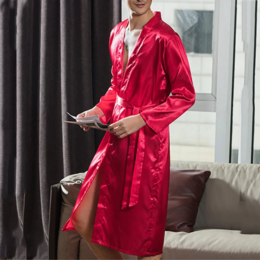 Groom Robe Embroidery Satin Soft Home Bathrobe Nightgown For Men Casual Kimono Groomsman Wedding Party Sleepwear Plus Size 3XL 240713