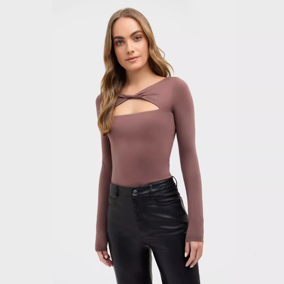 2023 Popular Female Fashion Hollow Out Slim Top Female Women Short Women's Stripe Chiffon Stretch Casual Undershirt Street Activity Crop Tops2