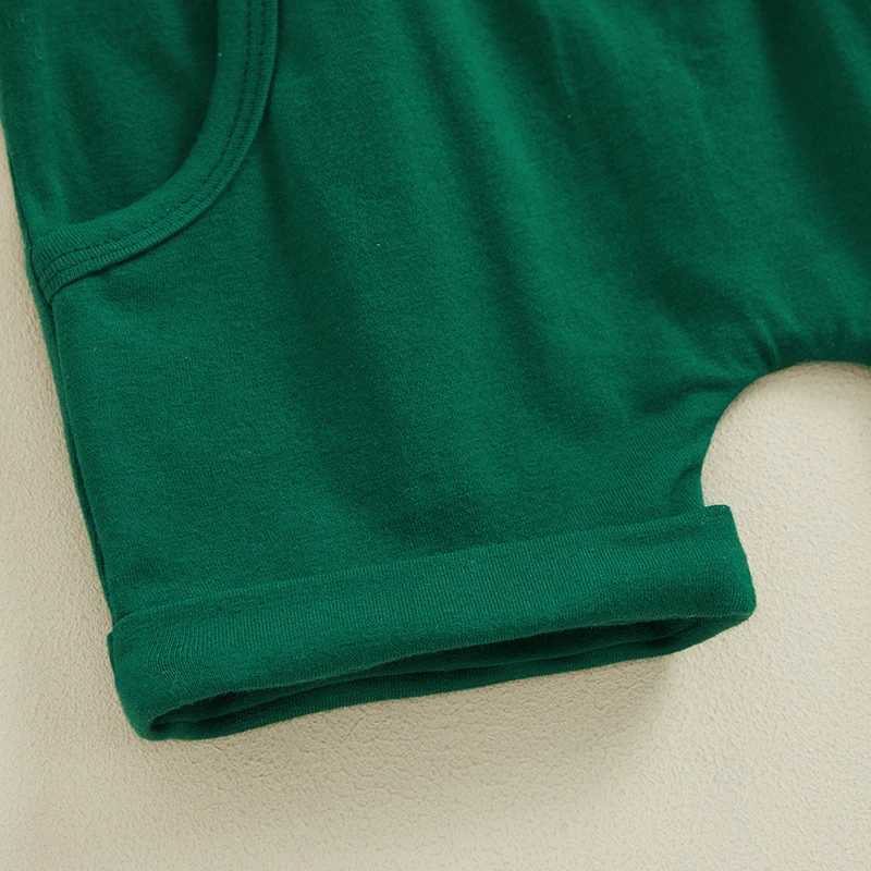 Clothing Sets Toddler Boys Irish Day Shorts Sets Baby Boy Clothing Short Sleeve Clover Dinosaur Print Tops and Solid Color Shorts Sets