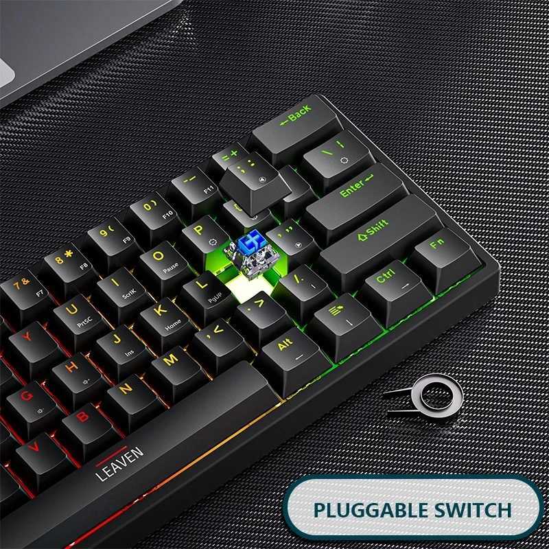 K620 Mini Backlit RGB Gaming Mechanical Keyboard Gamer Mechanic Kit 60 Percent DIY Custom PBT Keycap Hotswap Pink White USB PCM240715