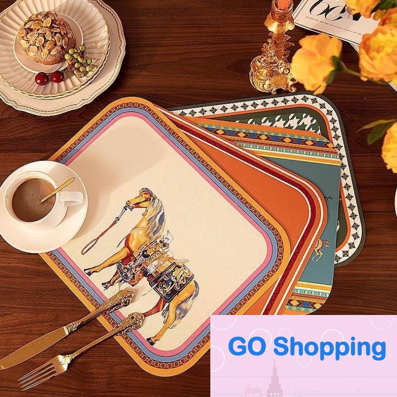 Top Quality Leather Placemat PVC Waterproof Oil-Proof Table Mat Disposable Anti-Scald Placemat Household Small Tablecloth