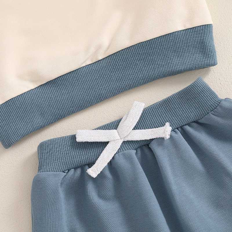 Clothing Sets 2024-05-28 Lioraitiin Baby Boy 2Pcs Fall Outfits Long Sleeve Crew Neck Flap Pocket Sweatshirt + Pants Set Spring Clothes