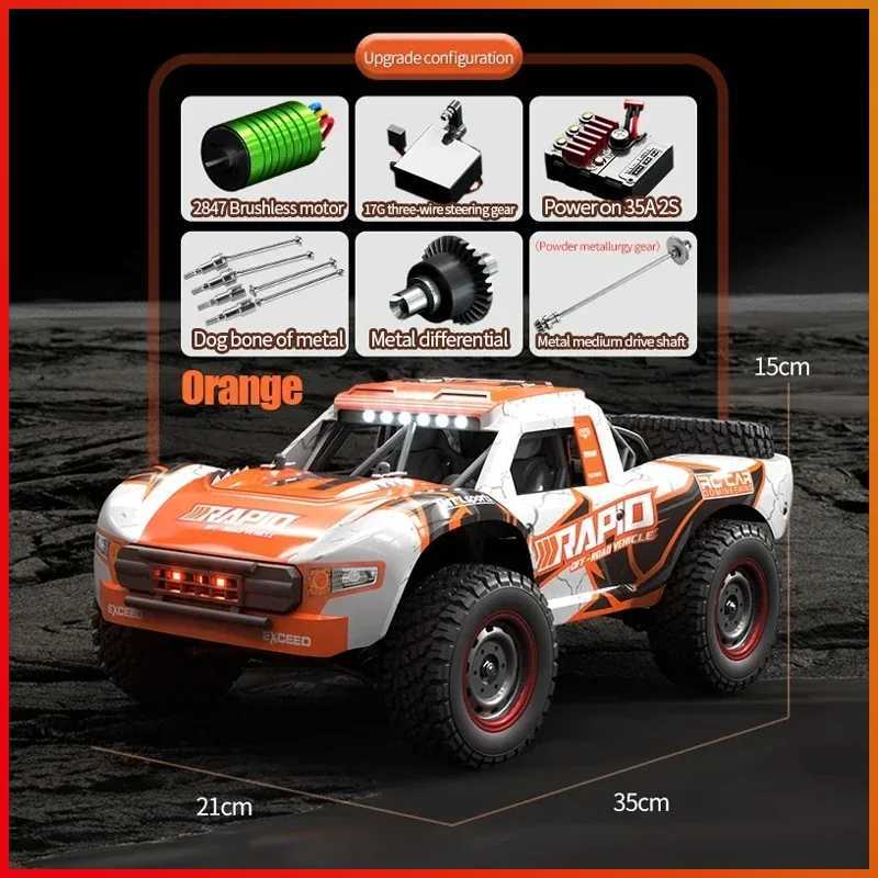 Rc Car Off Road 4x4 50km/h or 70km/h High Speed Brushless Motor Monster Truck 1/16 Desert/Snow Racing Drift Cars Toys for BoysM240715