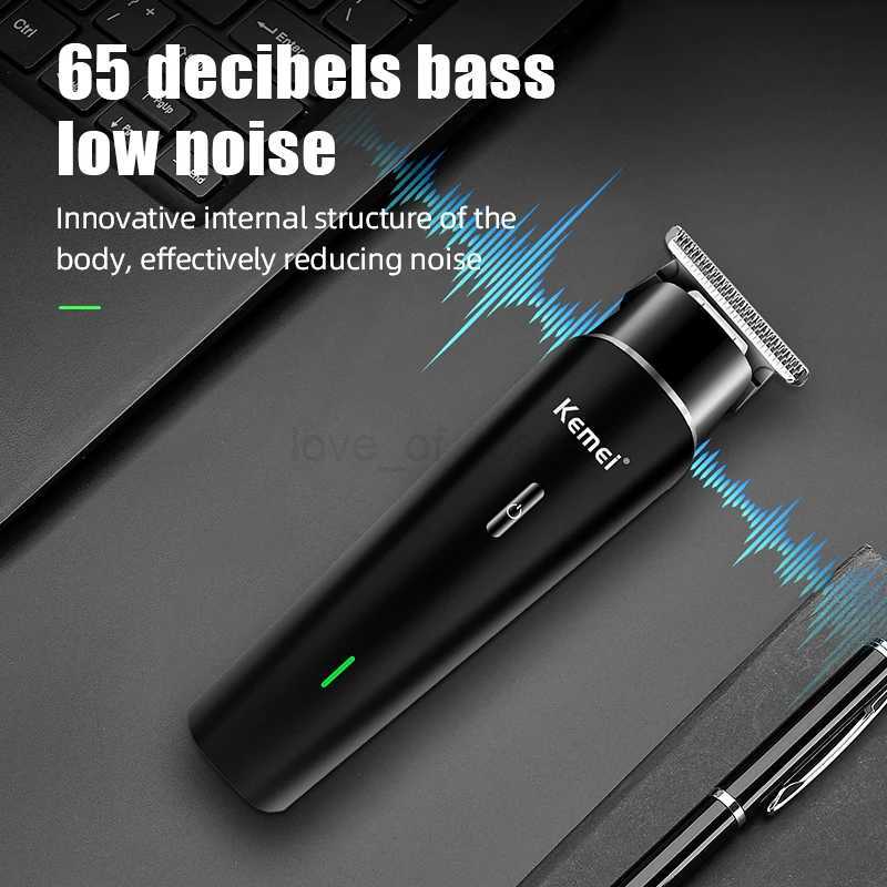Kemei Professional Hair Trimmer with LCD Display 0mm Gapped T- Cordless Rechargeable Edgers Clippers Men Hair Cutting KitM240715