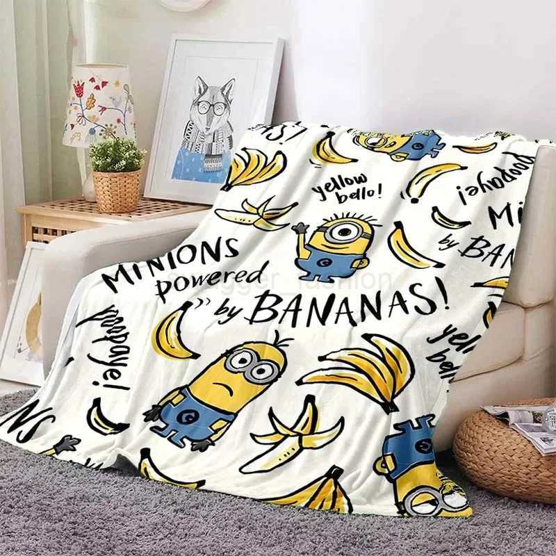 6 Sizes Cute Minions Printed Blanket Children Adult Blanket Soft and Warm Bedding for Bed Sofa Outdoor Travel Cover Blanket GiftB270715