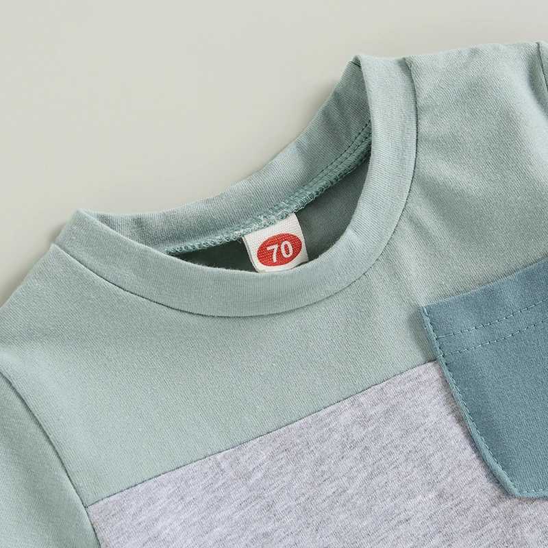 Clothing Sets 2023-03-07 Lioraitiin 0-3Years Baby Boys 2Pcs Summer Shorts Set Short Sleeve Contrast Color T-shirt Shorts Summer Outfit