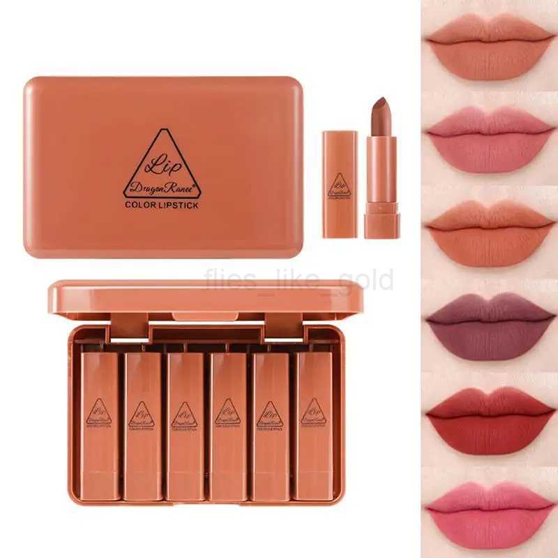 6 Color Matte Velvet Lipstick Set Matte Liquid Lipsticks Set Waterproof Long Lasting Non-Stick Cup Not Fade Nude Color Lip Stick zxx240715