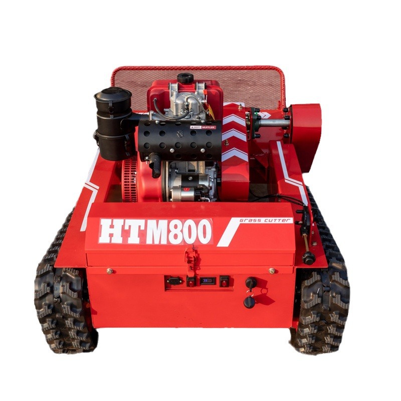 Wholesale manufacturers all-terrain crawler remote control lawn mower HTM800 automatic home agricultural orchard weeder remote control grass breaker