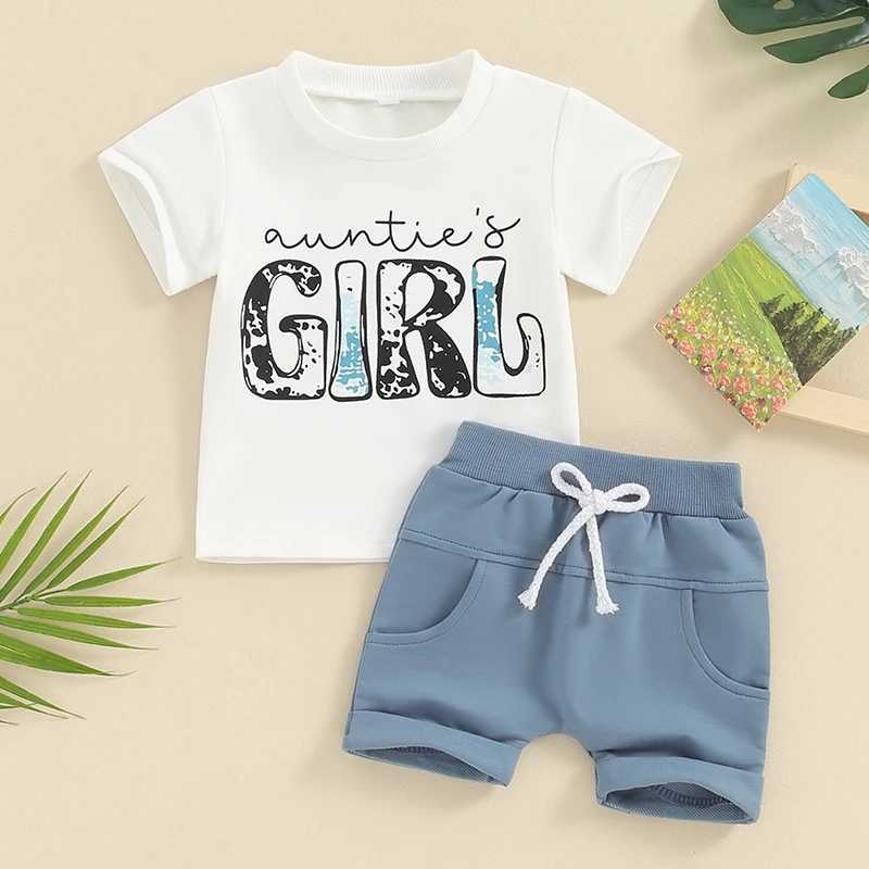 Clothing Sets 2023-12-12 Lioraitiin 0-3Y Toddler Baby Boys Summer Outfits Short Sleeve Cow Letter Print Tops and Shorts Set Clothes