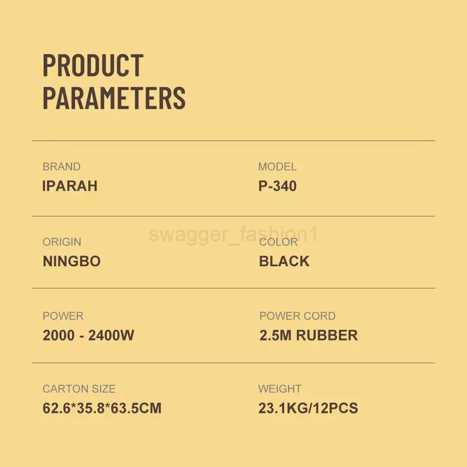 IPARAH Hair Dryer Professional Powerful Hair Dryer Low Noise Fast Heating Negative Ion Hair Care Blow Dryer Salon Tools P-340B240715