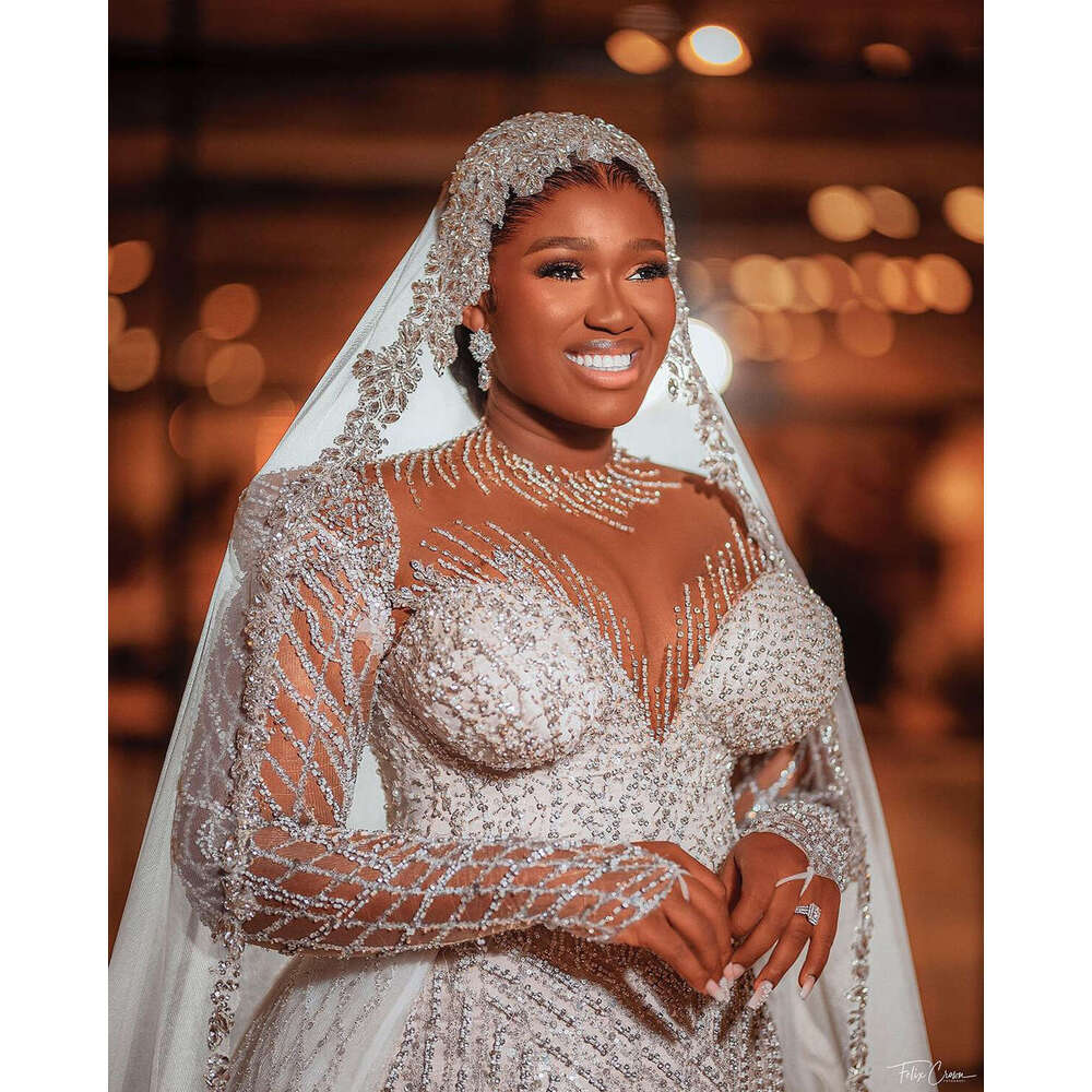 Special Mermaid Dresses Sweetheart Long Sleeves Beads Appliques Lace Bridal Gowns Custom Made Sweep Train Robe De Mariee B0313