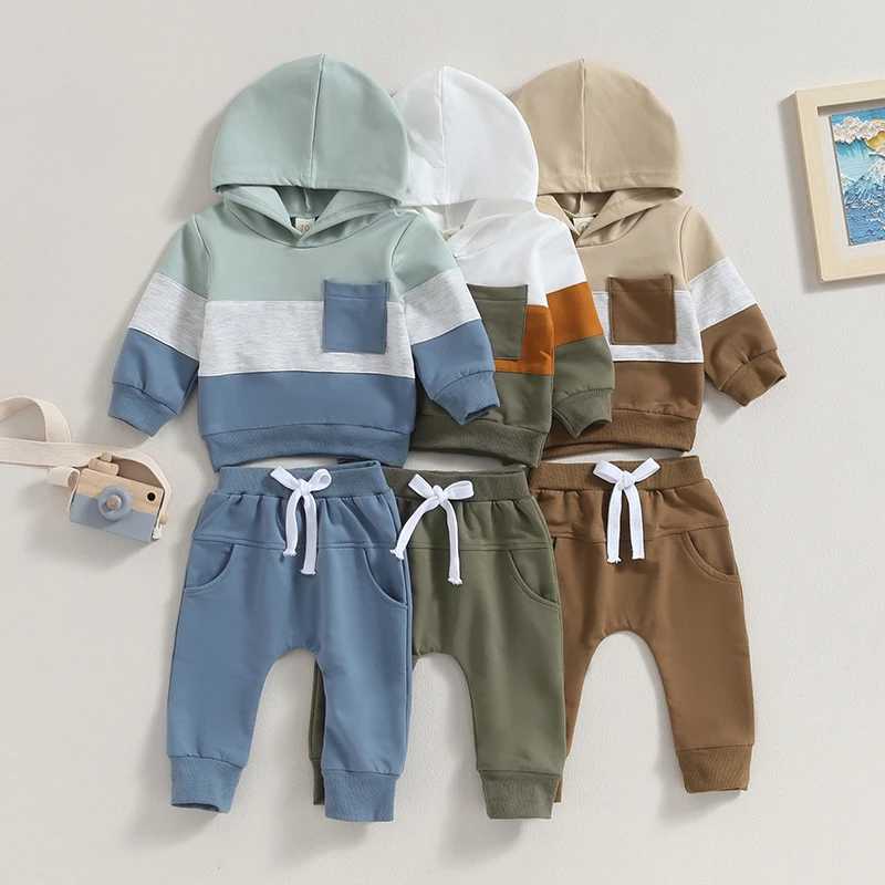 Clothing Sets 0-3Y Baby Winter Autumn Clothing Sets Toddler 2-piece Cotton Kids Boys Clothes Sets Tracksuit Contrast Color Sweatshirts+Pants