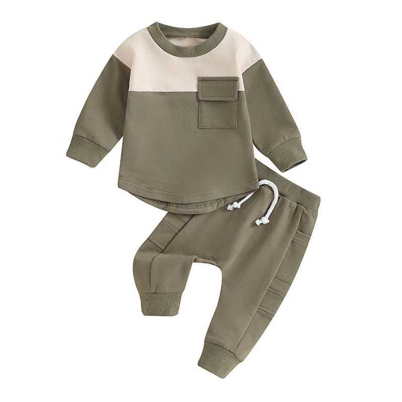 Clothing Sets Spring Autumn Baby Boys Clothes Contrast Color Sweatshirt Pants 2pcs/set Cotton Suits Children Clothing Toddler Brand Tracksuits