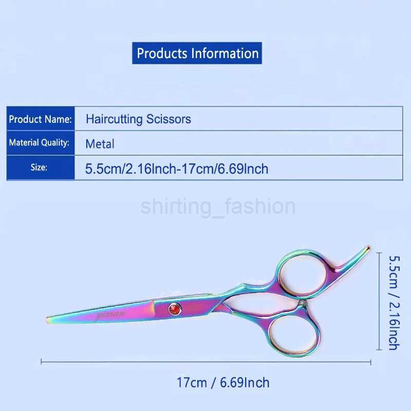 6.5inch Japan High-end Forged Stainless Steel Ruby Rainbow Color Hairdressing Scissors Professional Cutting Hair Cut Barber Salon Home Cutting HeadCL2