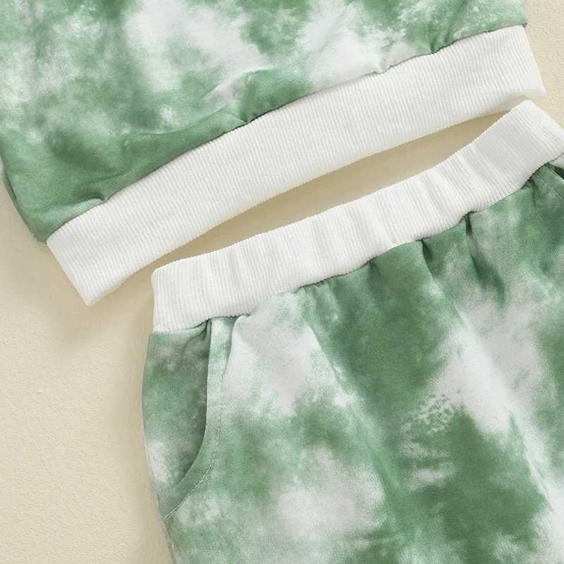 Clothing Sets 2024-05-16 Lioraitiin Toddler Boys Fall Outfits Tie-Dye Print Long Sleeve Sweatshirts and Long Pants 2Pcs Clothes Set