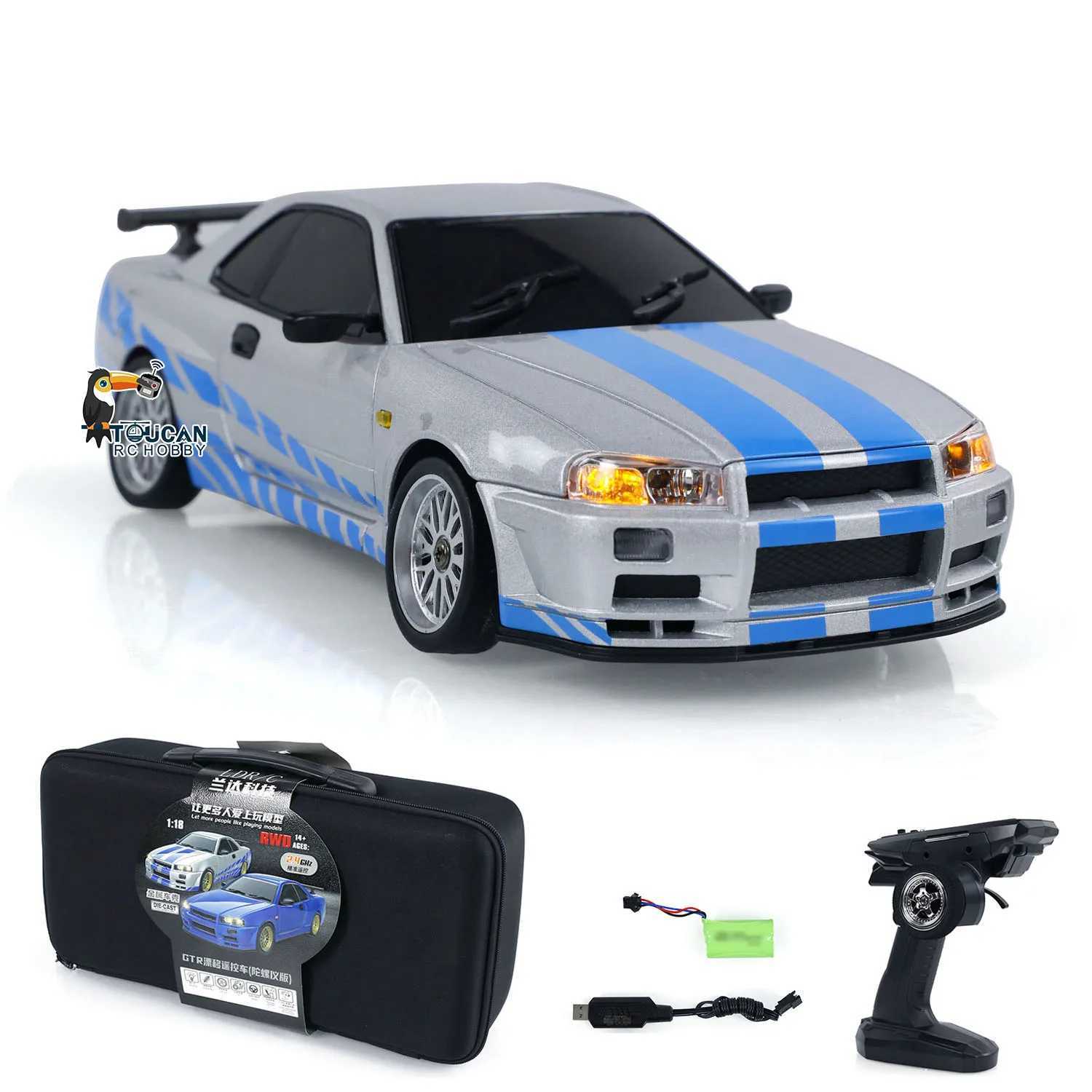 Gifts 1/18 LDRC 4x2 RC Racing Car RWD Remote Control Drift Vehicles Gyroscope LD1899 Radio Light System TOUCAN Toys for BoysZ240715