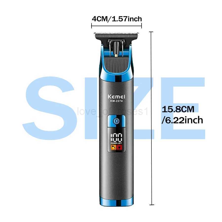 KM-2274 Kemei/KEMEI New Pushing Hair clipper with LCD digital display and fast oil filling head carving for hair cuttingM240715