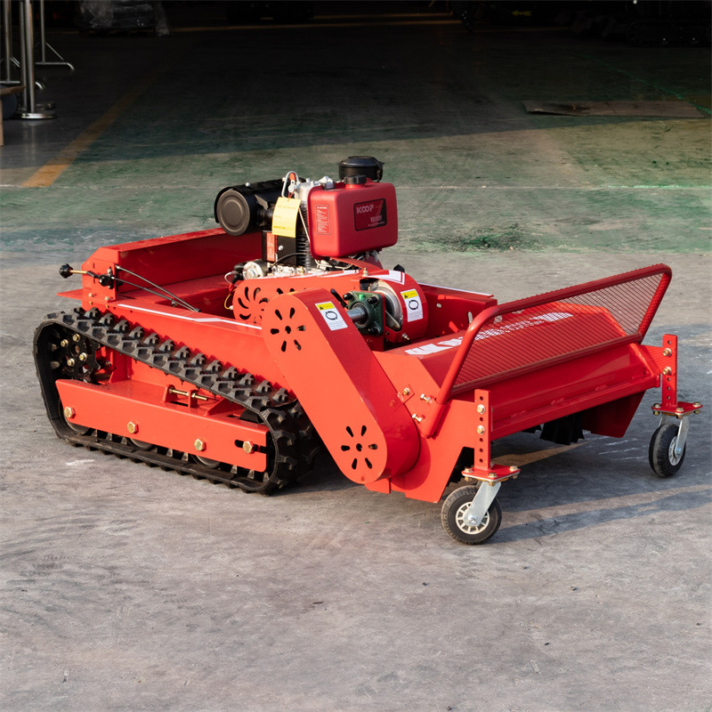Wholesale manufacturers all-terrain crawler remote control lawn mower HTM800 automatic home agricultural orchard weeder remote control grass breaker