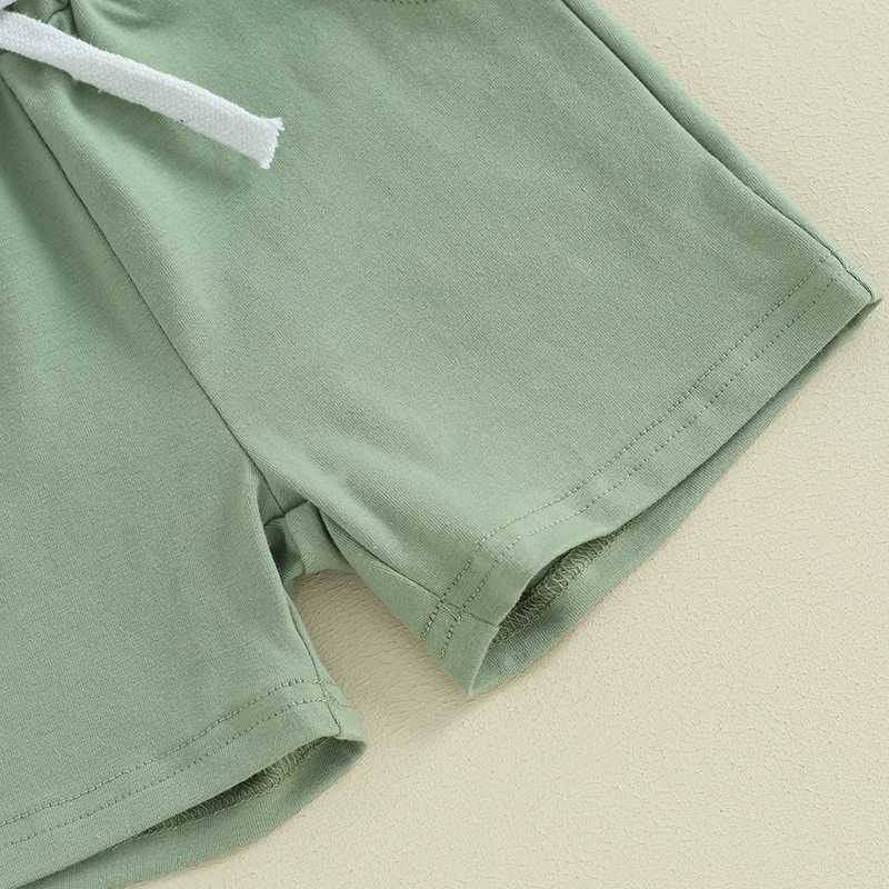 Clothing Sets Toddler Infant Baby Boy Summer Clothes Solid Color Short Sleeve Button T-Shirt with Elastic Waist Shorts 2Pcs Outfit