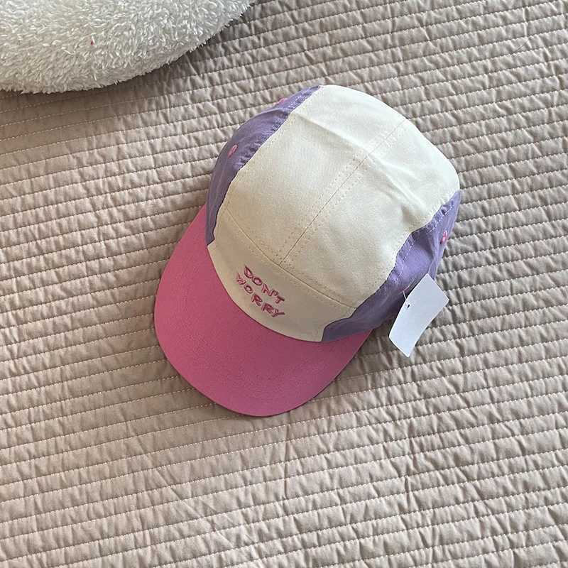 Retro hat summer letter embroidery breathable foot cap baby boy fashionable cotton baseball cap childrens sun protection capW240715