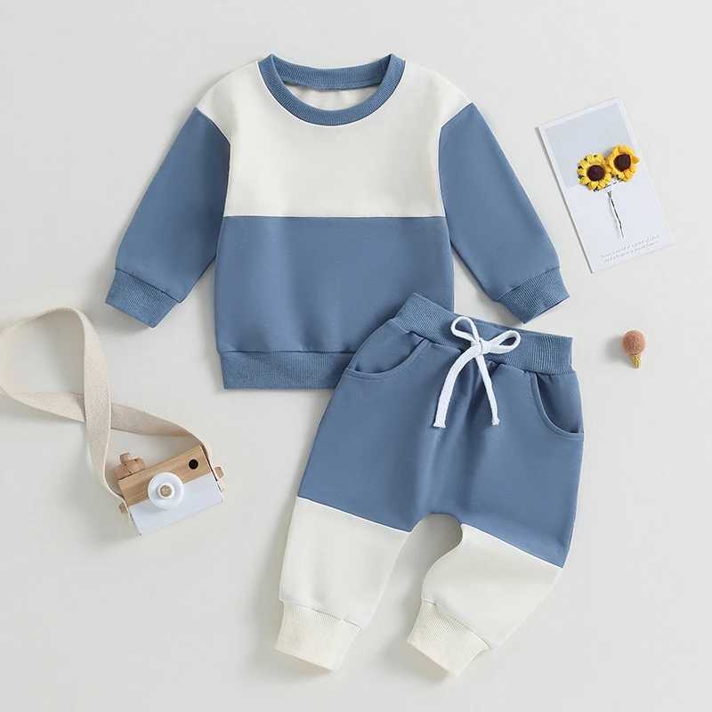 Clothing Sets Toddler Infant Boys Fall Outfits Contrast Color Crew Neck Long Sleeve Sweatshirts and Elastic Waist Long Pants 2Pcs Clothes Sets