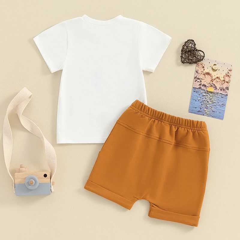 Clothing Sets 2023-12-26 Lioraitiin 0-3Y Toddler Baby Boy Summer Outfits Letters Print Short Sleeve T-Shirt Shorts Infant Newborn Clothes
