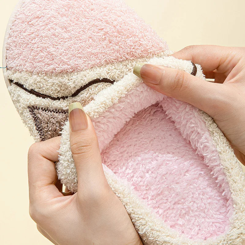 Indoor Slippers Women Men Autumn Winter Thick Sole House Warm Fur Shoes Couples Home Non-Slip Large Size MenS Cotton Slippers 240713