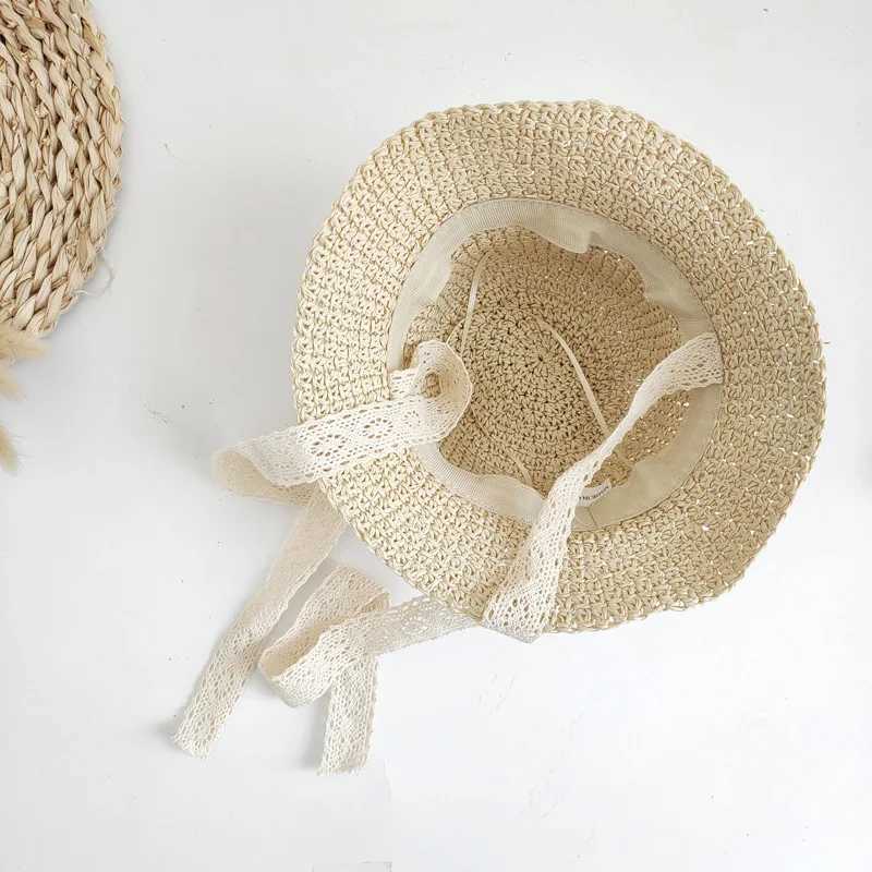 Grass Baby Summer Hat Beach Travel Lace Baby Sun Hat Girls Boys Hat Childrens Bucket Hat Childrens Accessories Adjustable 2-6YW240715