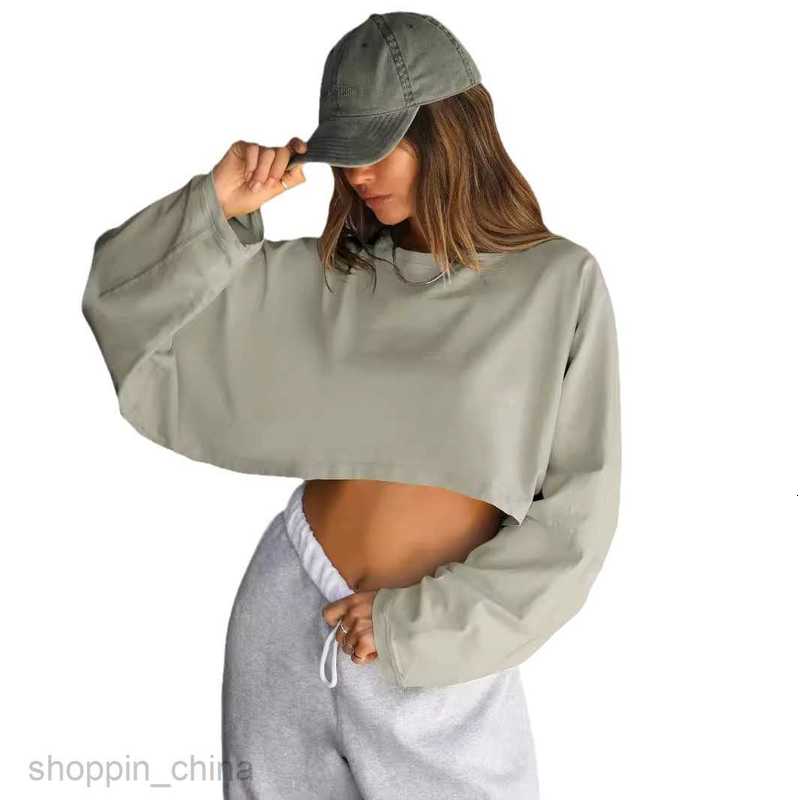 Women Hoodies Sweatshirts vintage sweaters autumn and winter trendy brand women's long sleeved short knit sports yoga top Woman jogging suit