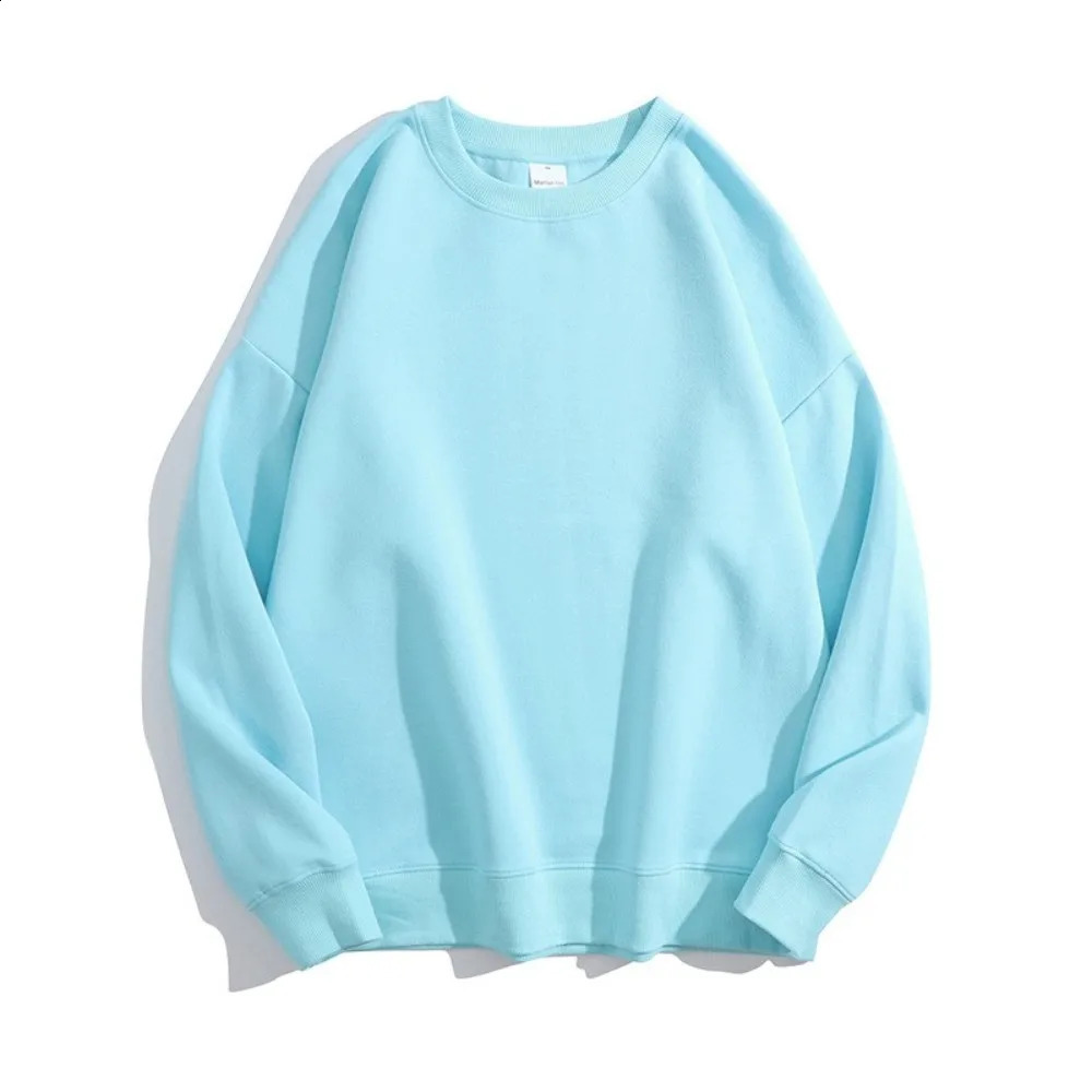 36 color High quality healthy cotton solid round neck off shoulder sweater for men and women oversize loose 240713