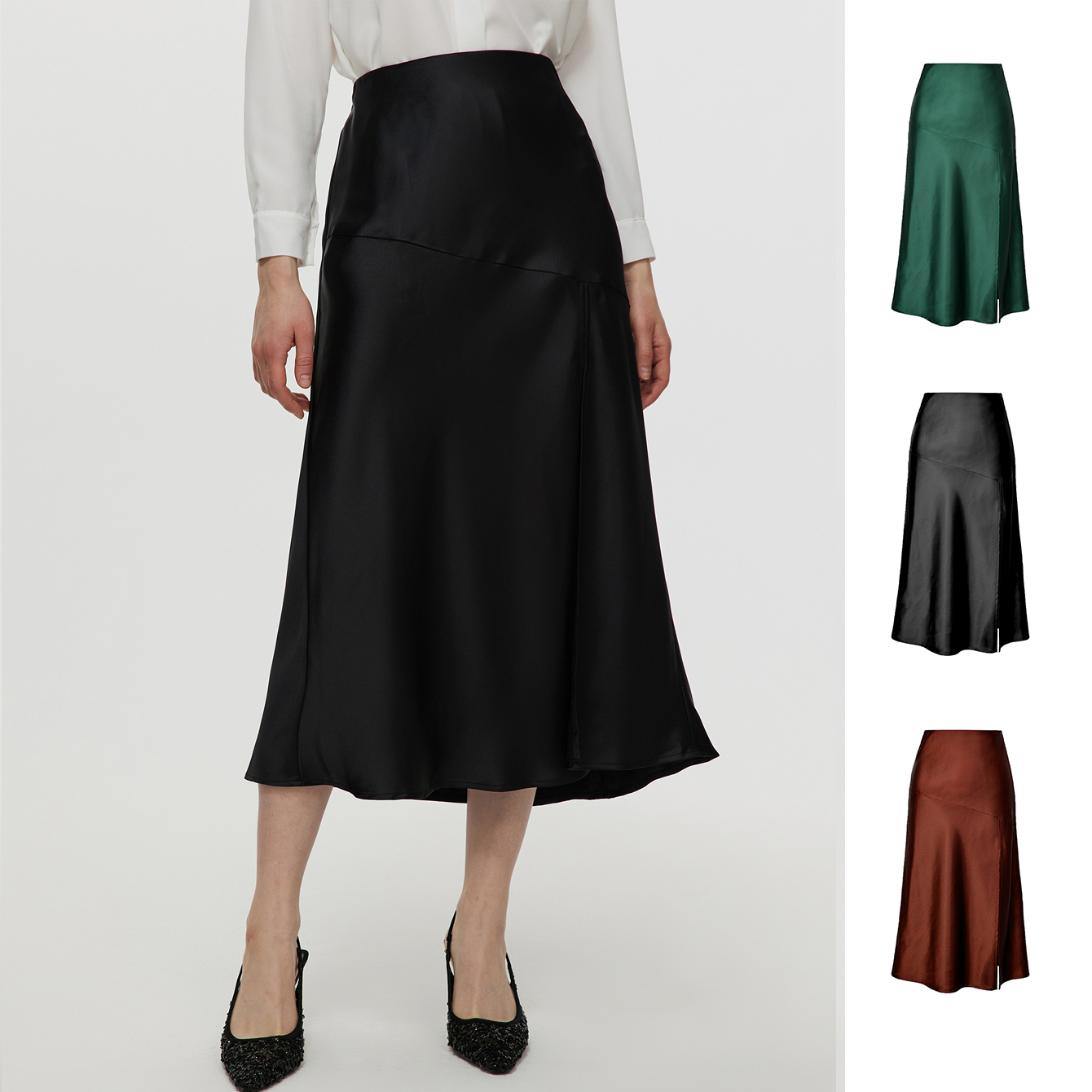 Designer skirt long, elegant and delicate, tall and graceful French chiffon fairy skirt, women's new A-line half skirt