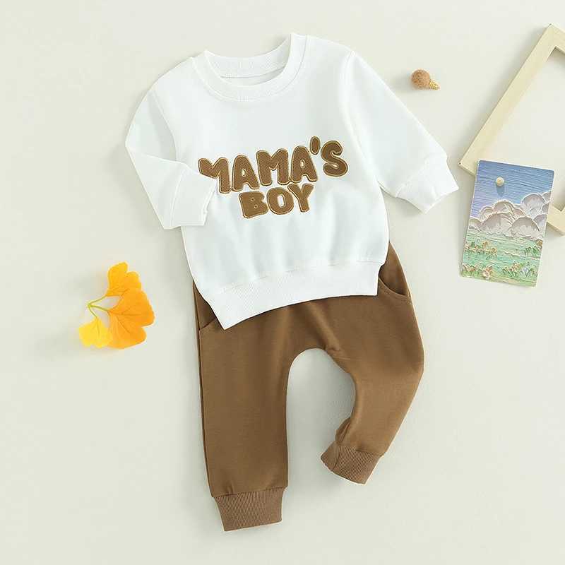 Clothing Sets 2023-07-01 Lioraitiin 0-3Years Toddler Boys 2Pcs Fall Clothes Sets Long Sleeve Letter Embroidery Sweatshirt Tops Drstring Pant
