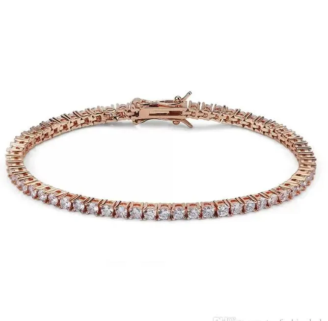 designer moissanite bracelets dia women rise gold sier tenis bracelet iced out jewelry for men party christmas love gift 3mm 4mm 5mm