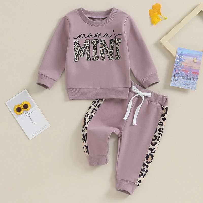Clothing Sets 2023-09-15 Lioraitiin 0-3Y Newborn Baby Girls Clothing Set Letter Leopard Print Long Sleeve Pullover Strap Pants 2 Pcs Outfit