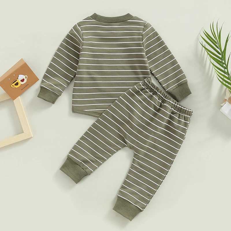 Clothing Sets 2022-12-01 Lioraitiin 0-3Years Baby Boys Pants Set Striped Long Sleeve Crew Neck Sweatshirt Elastic Waist Sweatpants Outfit