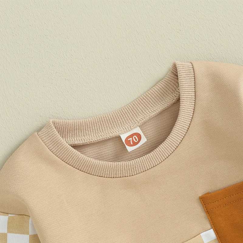 Clothing Sets 2023-08-01 Lioraitiin 0-3T Baby Boy Clothes Outfits Plaid Long Sleeve Pocket Sweatshirt and Elastic Pants Toddler Fall Clothes