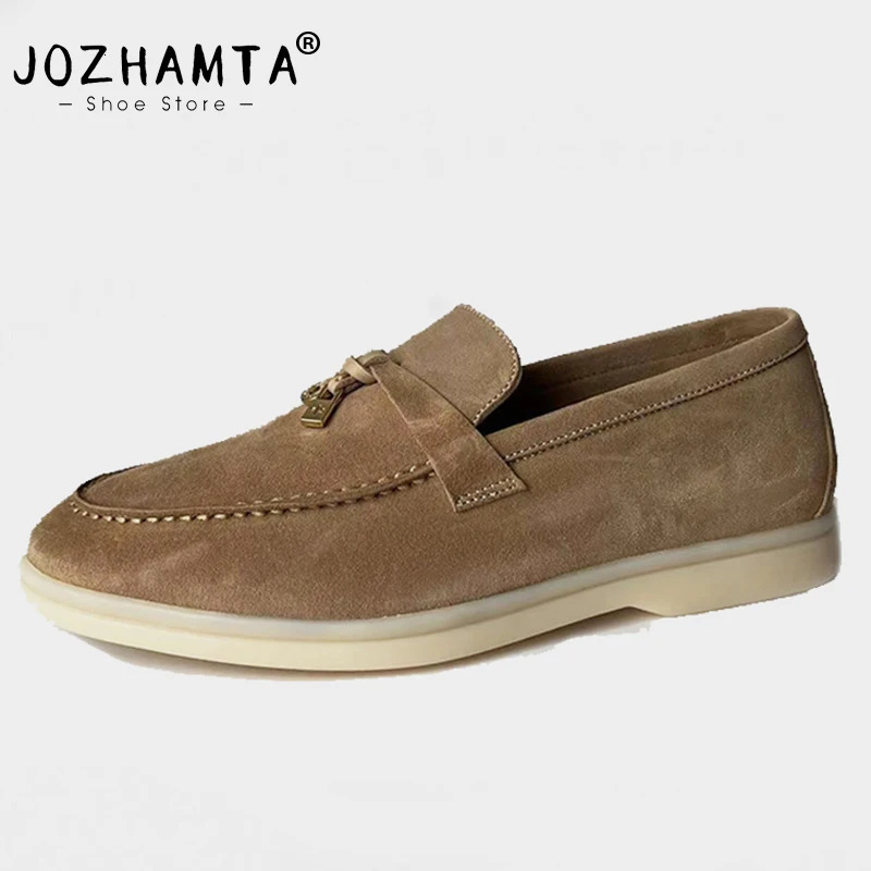 JOZHAMTA Real Leather Women Flats Spring Fashion Loafers Casual Shoes For Woman Daily Office Lady Footwear Size 35-40 250304