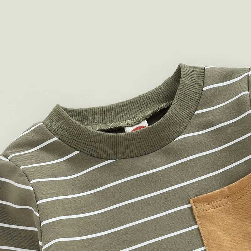 Clothing Sets 2022-12-01 Lioraitiin 0-3Years Baby Boys Pants Set Striped Long Sleeve Crew Neck Sweatshirt Elastic Waist Sweatpants Outfit